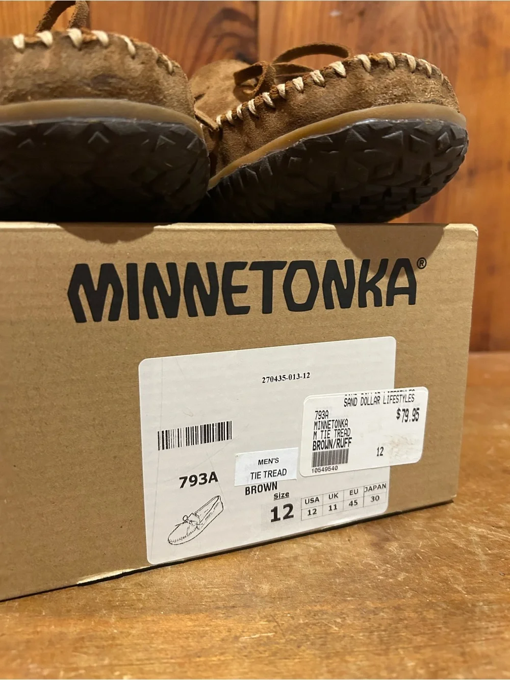 Minnetonka Men's Tan Suede Moccasin Slip-Ons